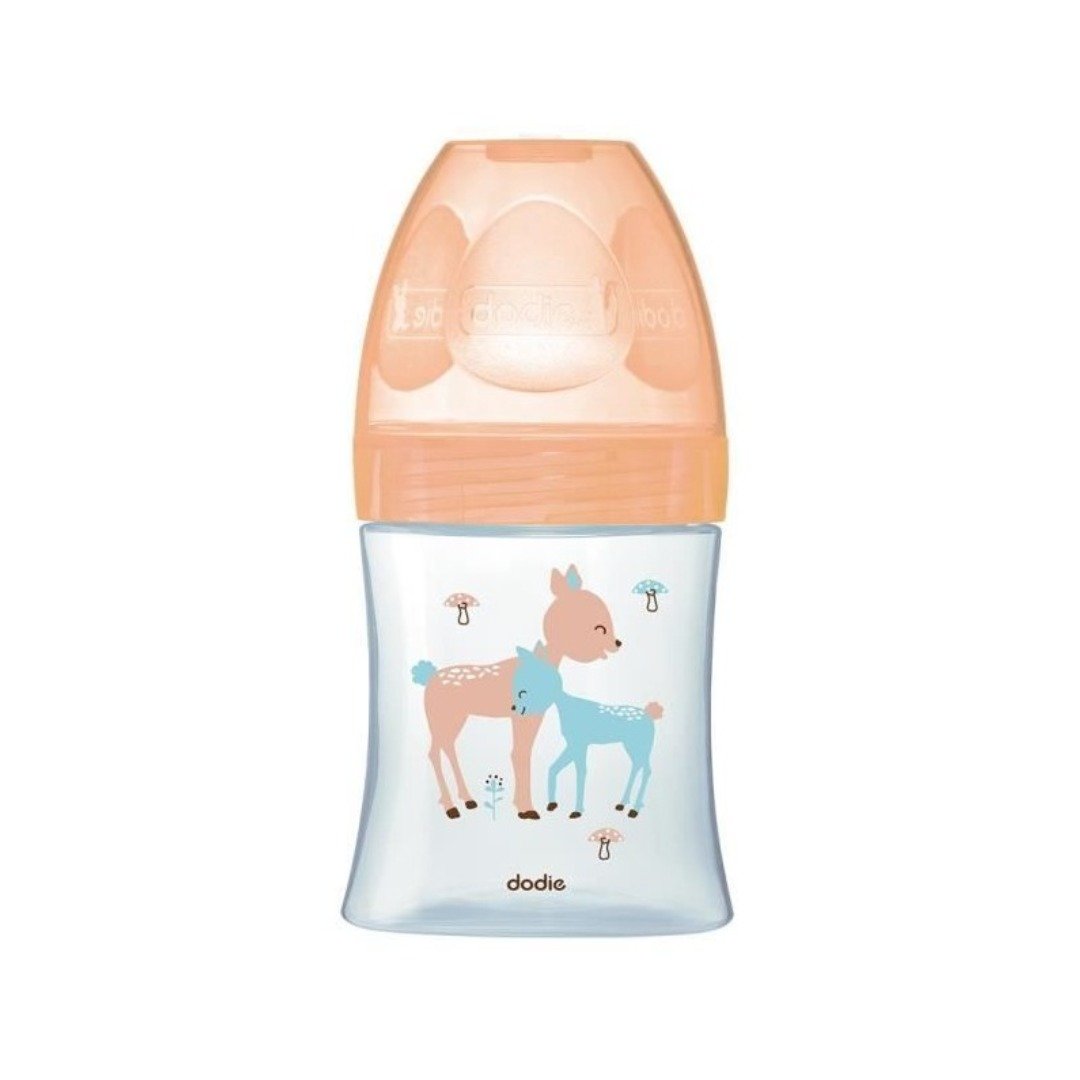 dodie-Bib-Sens-Verre-150ml-Beige-0-6m-Tet-plat-D1 Dodie Biberon Sens+ Verre 150ml Beige 0-6m Tetine Plat D1 – Image 1