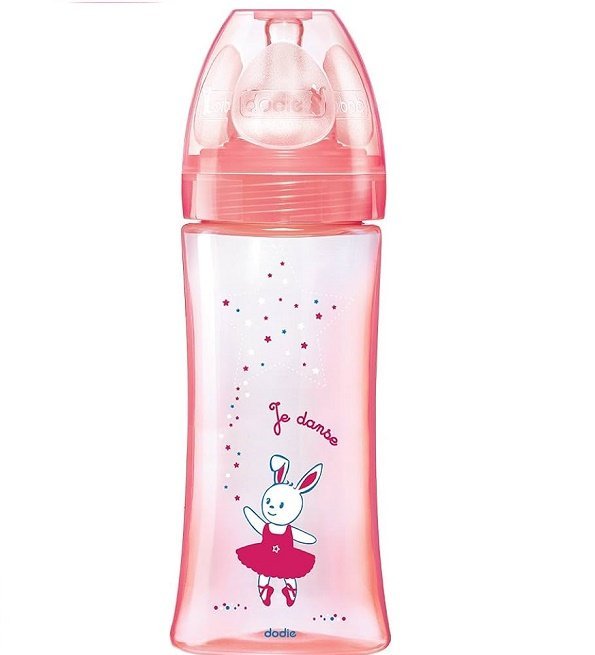 dodie-biberon-multi-perfore-tetine-debit2-rose.jpg Dodie Biberon Multi Perfore Tetine Debit 2 Rose 0-6mois 270ml – Image 1