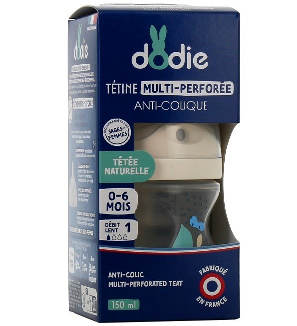dodie-biberon-tetine-multi-perforee-dodie24.jpg DODIE Biberon Tétine Multi-Perforée ROSE 0-6mois 150ml – Image 1