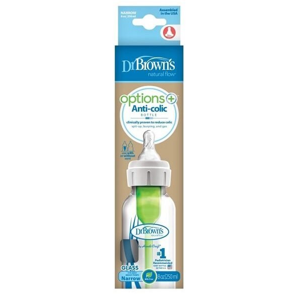 Dr brown&rsquo;s Biberon cole etroit en verre 250ml SB41001