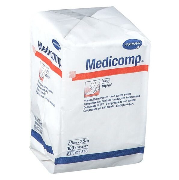 Hartmann medicompresses 7.5*7.5cm 100/boite