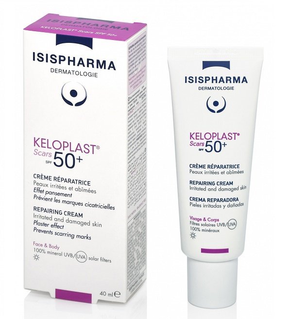 isis-pharma-keloplast.jpg ISISPHARMA KELOPLAST Scars Crème Réparatrice Spf50+ Effet Pansement 40ml – Image 1