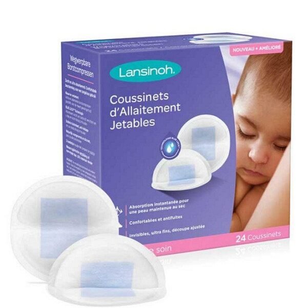 Lansinoh Coussinets d’allaitement jetable Blue Lock – 24 unités