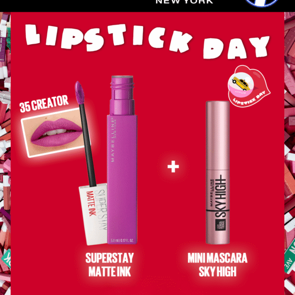 MAYBELLINE SUPERSTAY MATTE INK 35 CREATOR = MINI MASCARA SKY HIGH