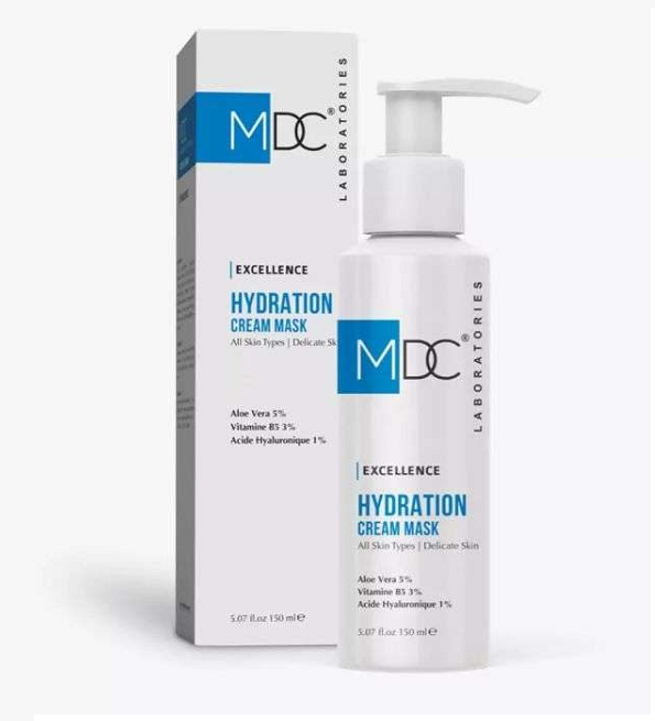mdc-excellence-creme-masque-hydratant-150-ml-masques-visage.png MDC EXCELLENCE CREME MASQUE HYDRATANT 150 ML – Image 1