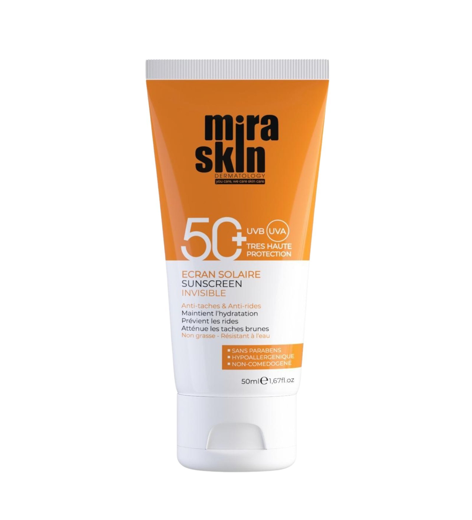 miraskin-ecran-solaire-spf50-1.jpg Miraskin Ecran Solaire Invisible Spf50+ 50ml – Image 1