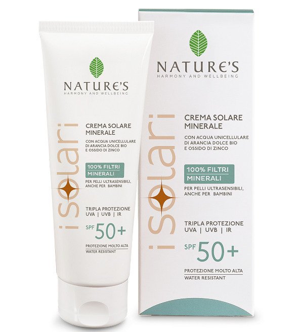 natures-Crema-Minerale-viso-corpo-SPF50.jpg Natures Isolari Ecran Creme Minerale spf50+ 100ml – Image 1