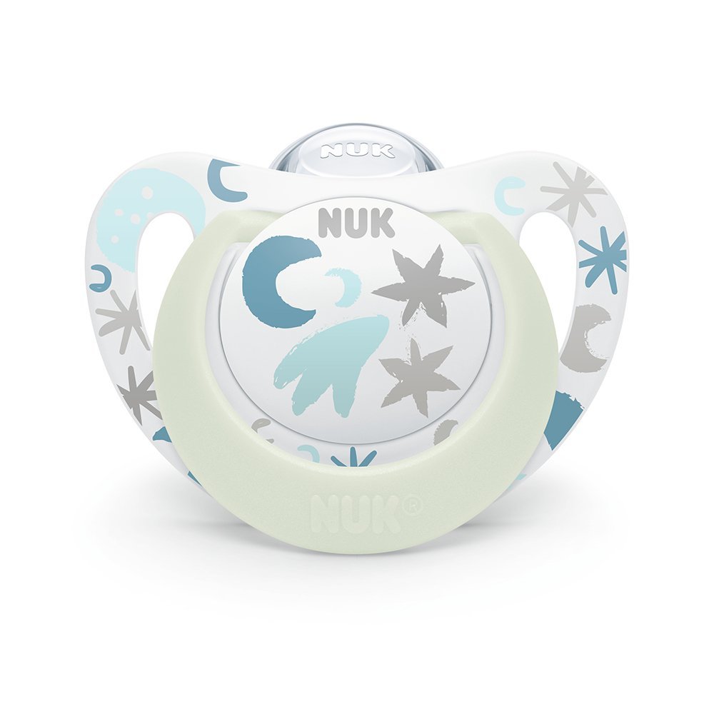 nuk-10730718-suzeta-star-night-silicon-m1-0-6luni-1buc-cut-5129-1.jpg NUK Sucette Star Night 0-6m – Image 1