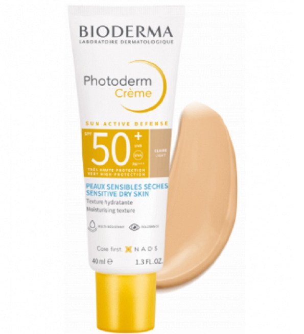 photoderm-spf50-creme-teinte-claire.jpg Bioderma Photoderm Ecran Creme Teinte Claire spf50+ 40ml – Image 1