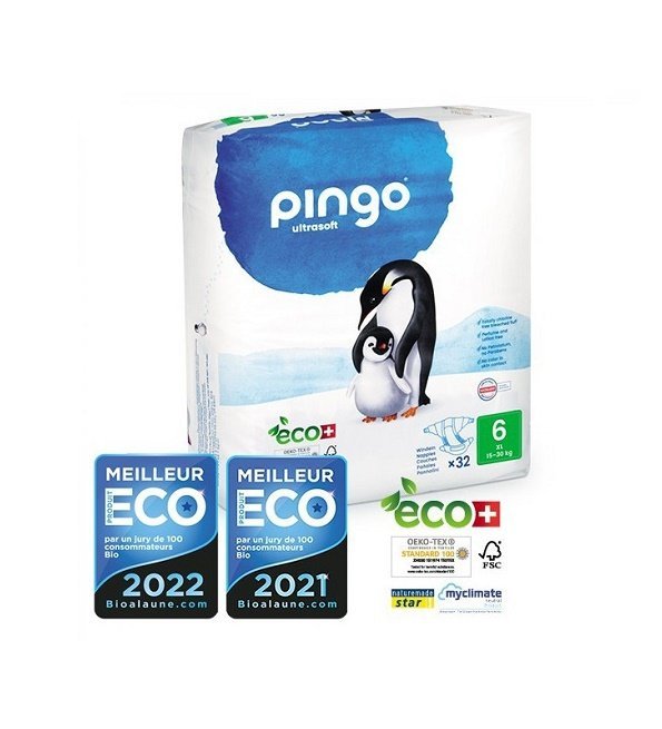 pingo-couches-ecologiques-jetables-xl-taille-6-15-30kg-32-couches.jpg PINGO COUCHES ÉCOLOGIQUES JETABLES XL TAILLE 6 (15-30KG) 32 COUCHES – Image 1