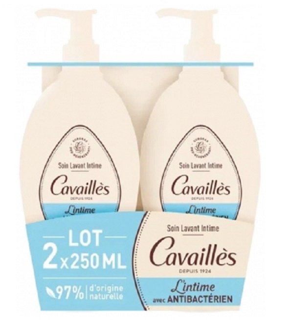 roge-cavailles-gel-anti-bacterian-lot-de2.jpg Rogé Cavaillès Soin Lavant Intime Antibactérien Lot de 2 x 250 ml – Image 1