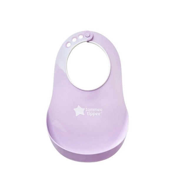 tommee-tippee-bavoir-avec-fermoir-reglable-mauve-2.jpg Tommee Tippee Bavoir avec Fermoir Réglable Mauve – Image 1