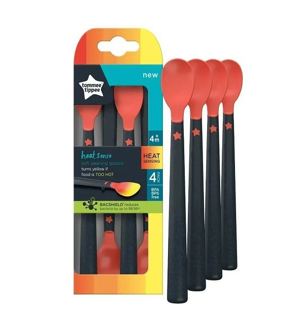 tommee-tippee-lot-de-4-cuilleres-thermosensibles-4m-2.jpg Tommee Tippee Lot de 4 Cuillères Thermosensibles +4m – Image 1